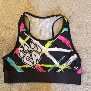 New CA cheer athletics graffiti sports bra AL
